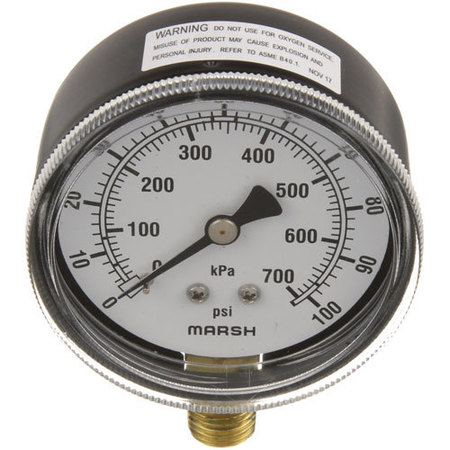 MIDDLEBY Pressure Gauge 2-1/2, 0-100Psi A12414